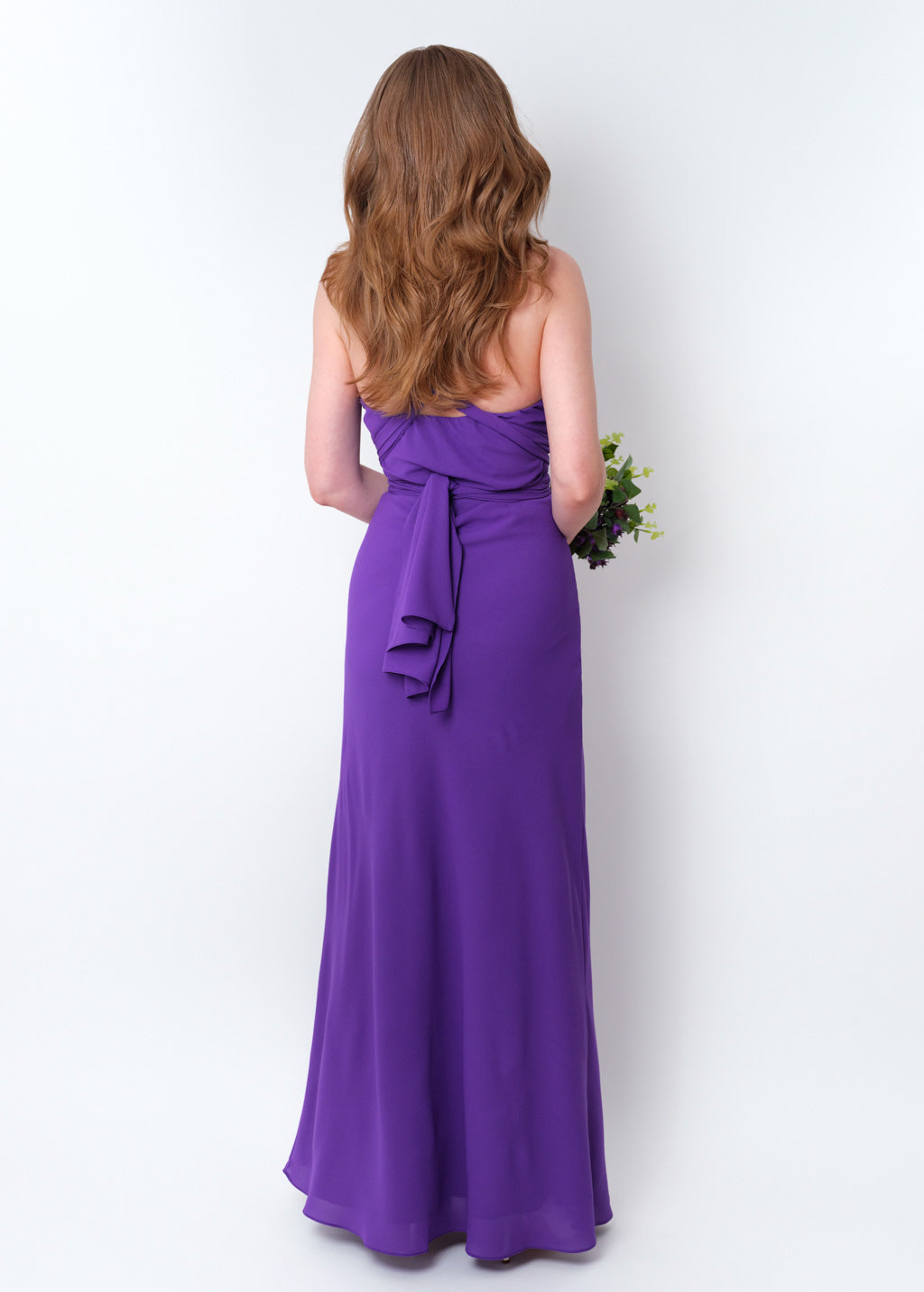 Purple chiffon infinity long dress