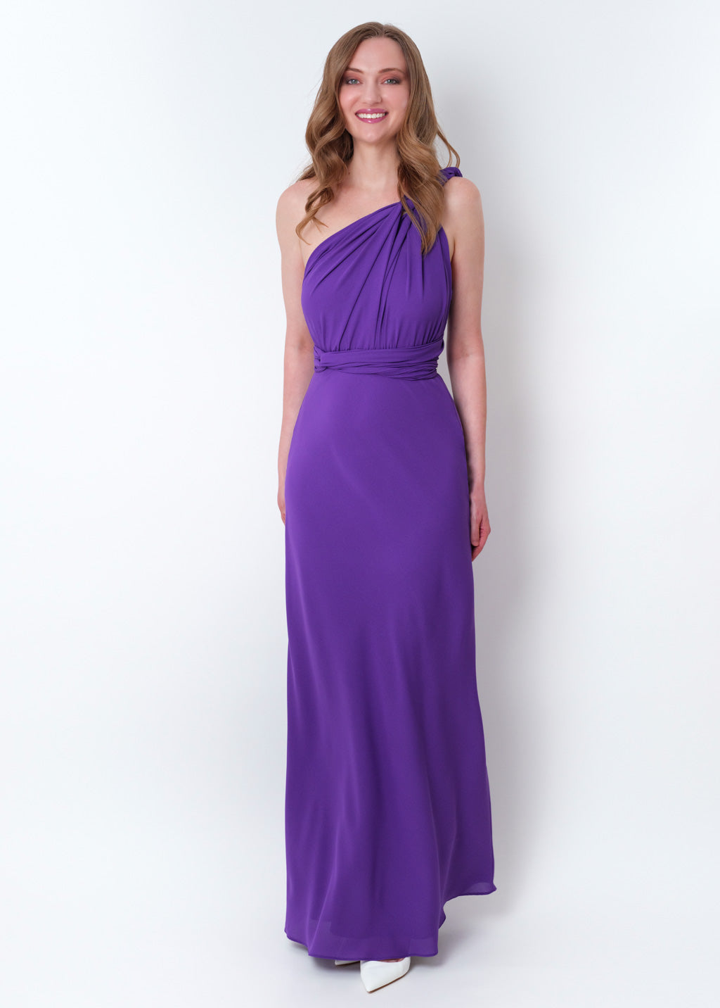 Purple chiffon infinity long dress