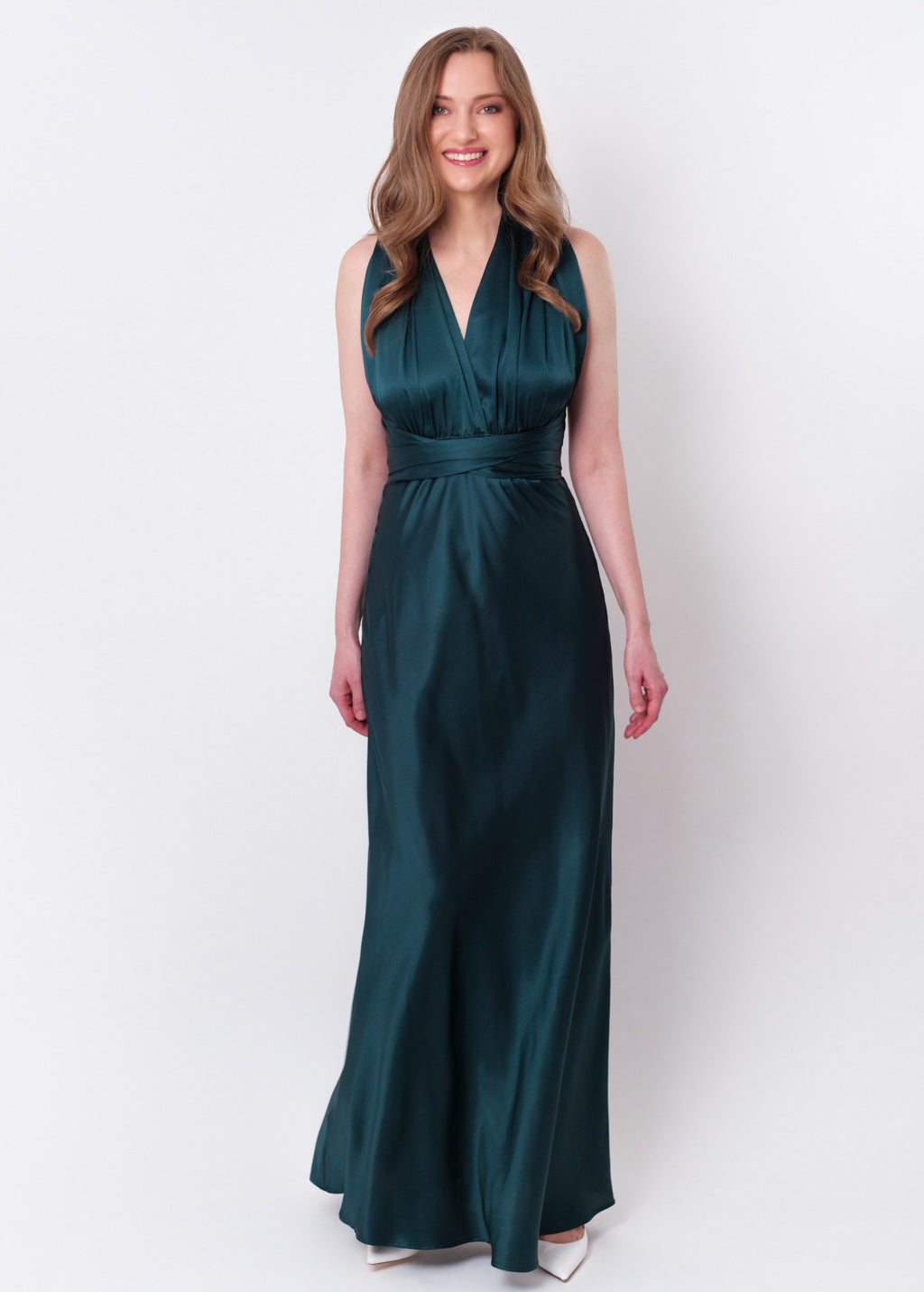 Dark teal green infinity long dress
