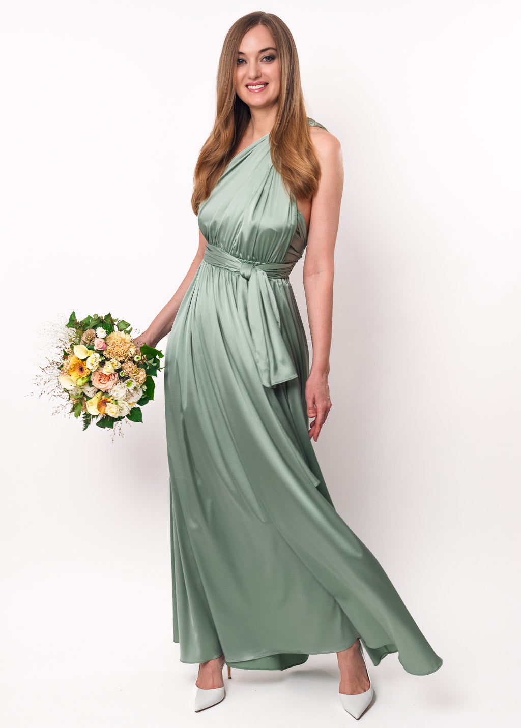 Sage green infinity dress