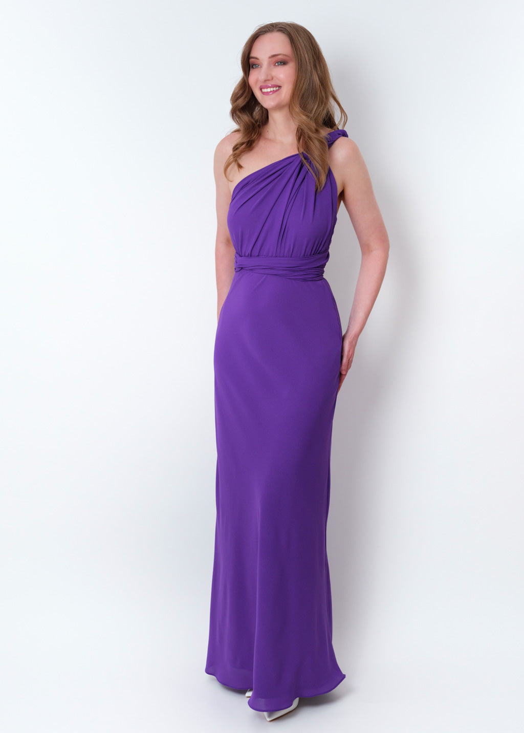 Purple chiffon infinity long dress