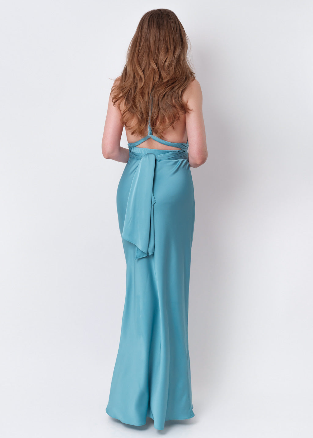 Dusty blue infinity long dress