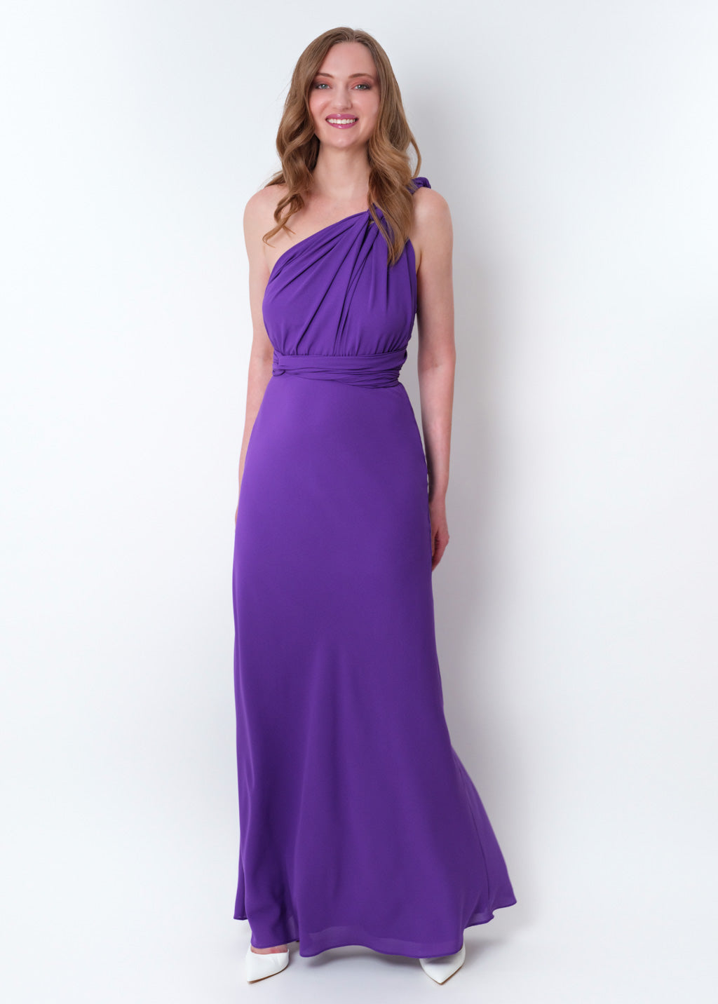 Purple chiffon infinity long dress