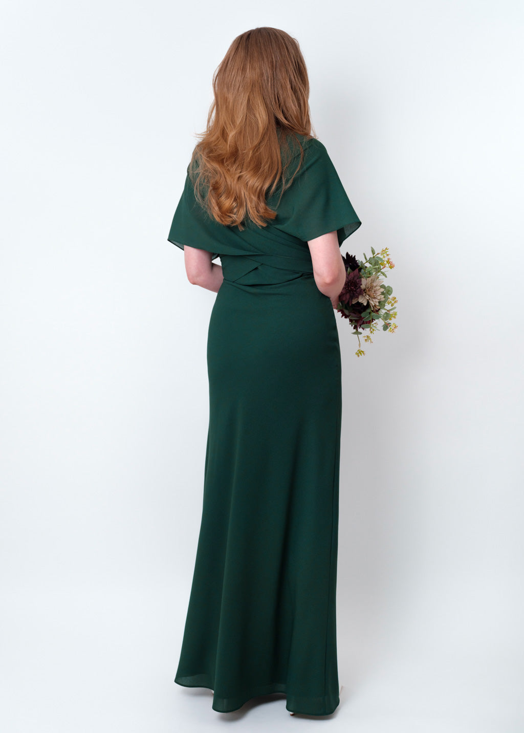 Dark green chiffon infinity long dress