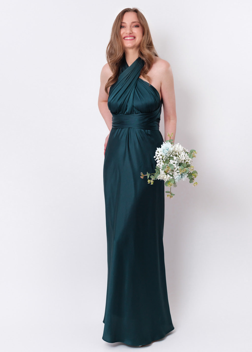 Dark teal green infinity long dress