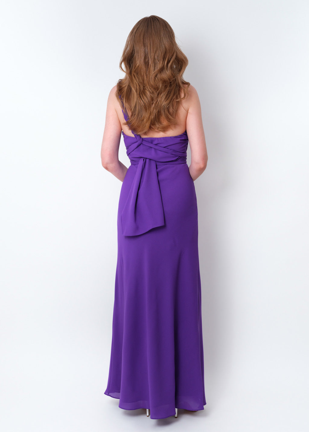 Purple chiffon infinity long dress
