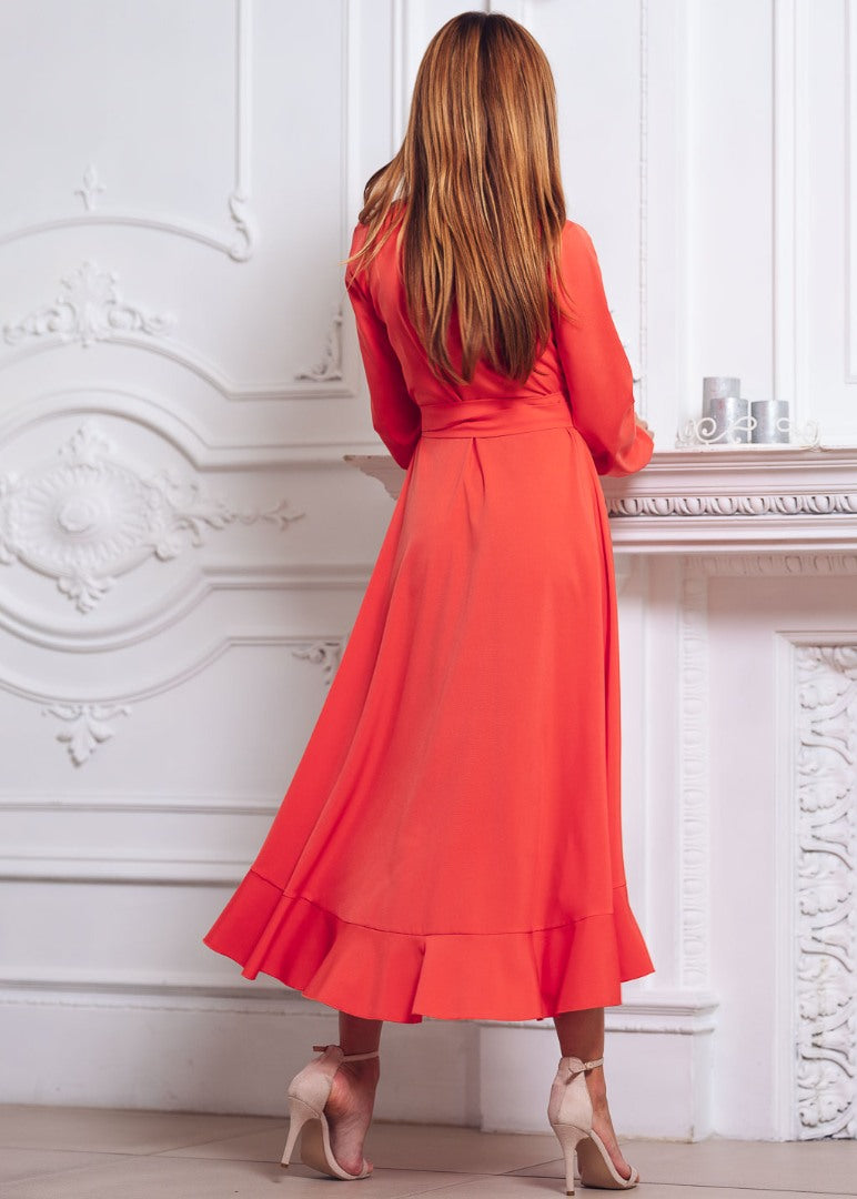 Coral blue wrap dress