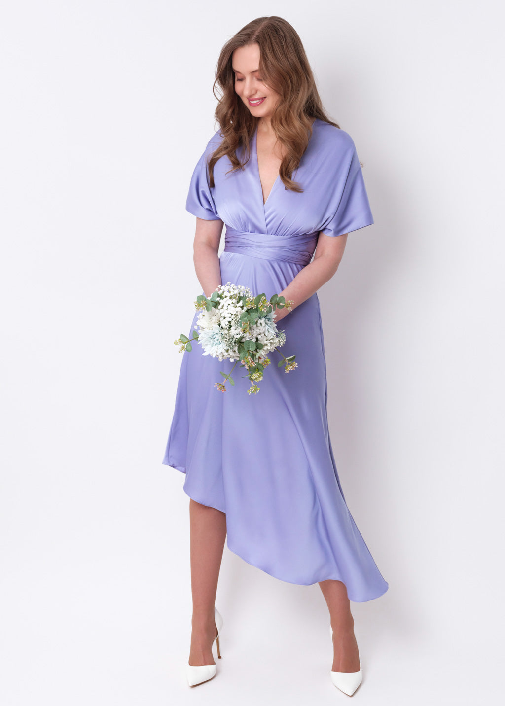 Lilac infinity asymmetric dress