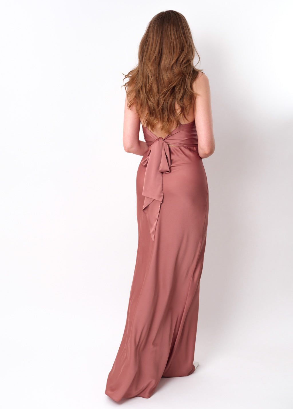 Champagne rose silk slip dress
