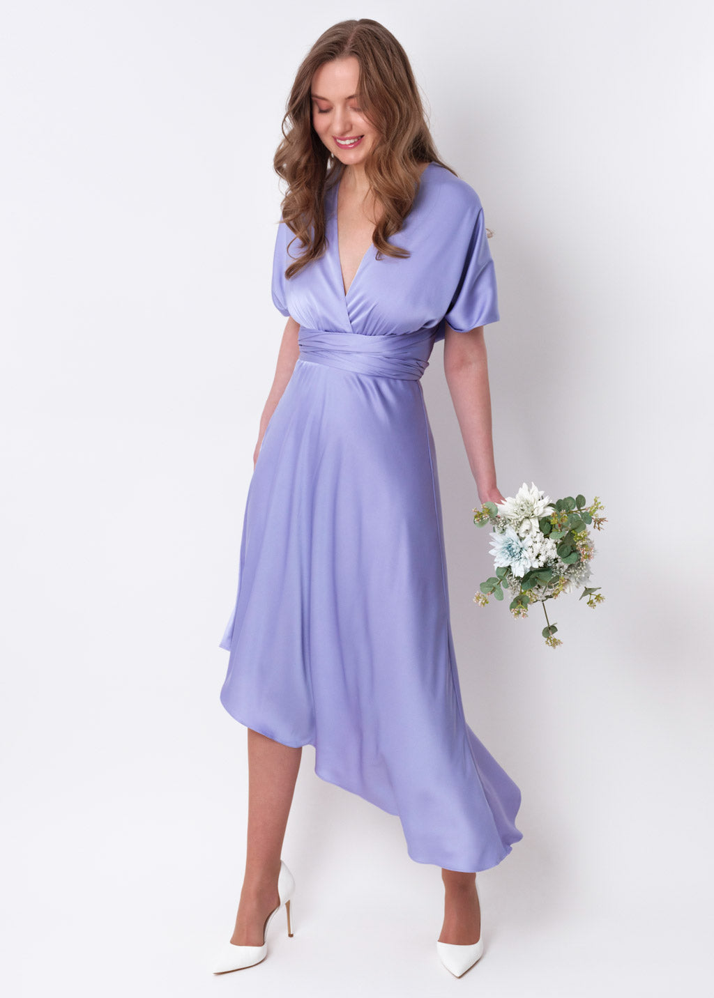Lilac infinity asymmetric dress