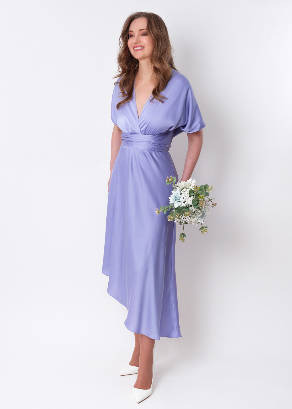 Lilac infinity asymmetric dress