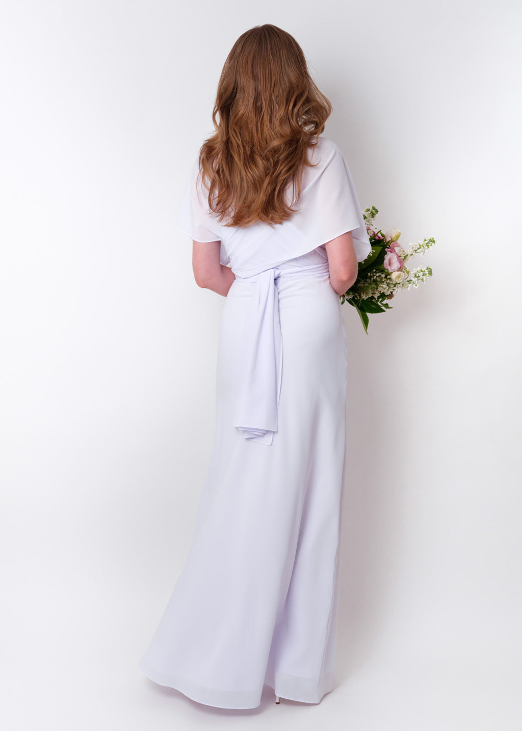 White chiffon infinity long dress
