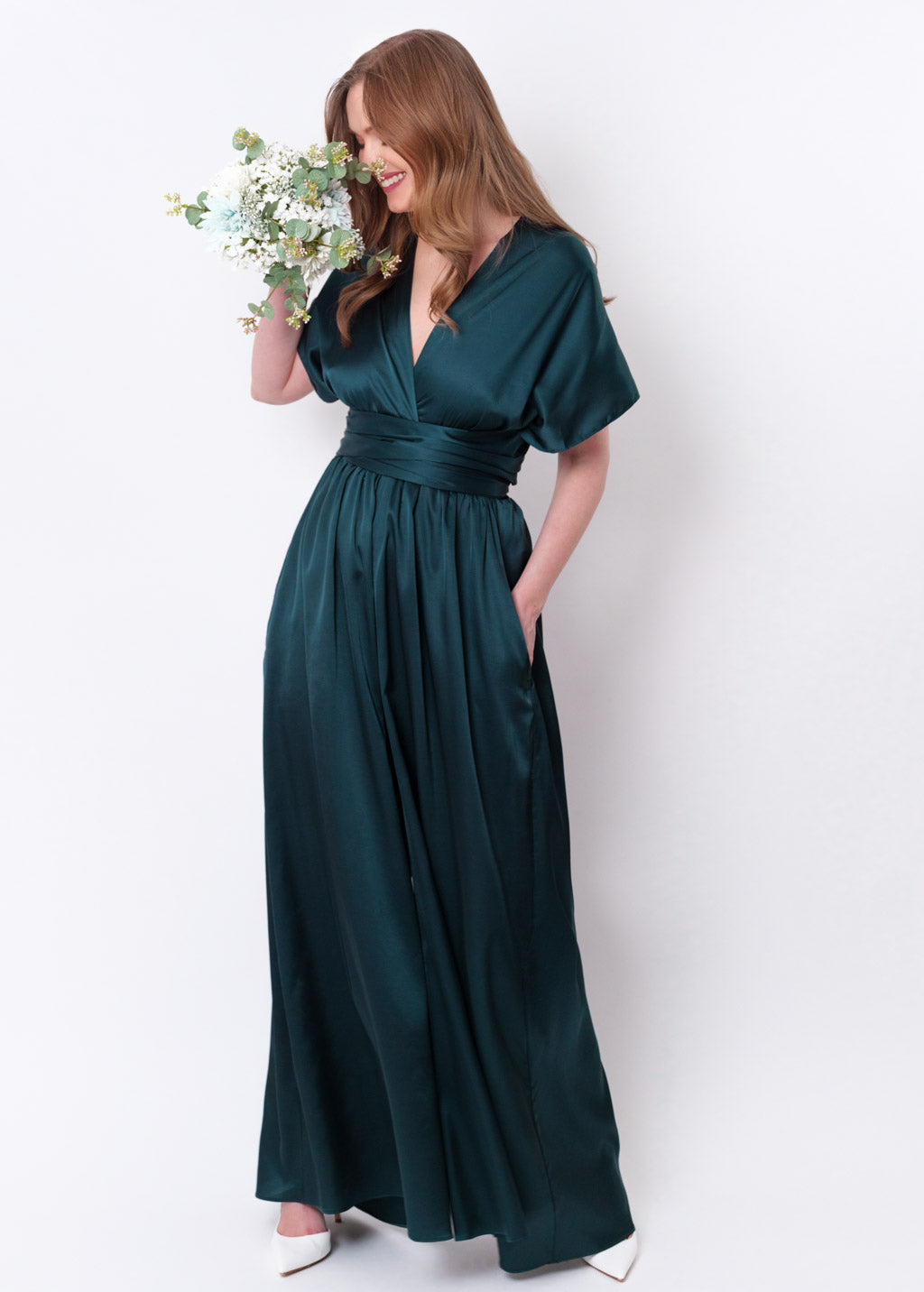 Dark teal green infinity jumpsuit