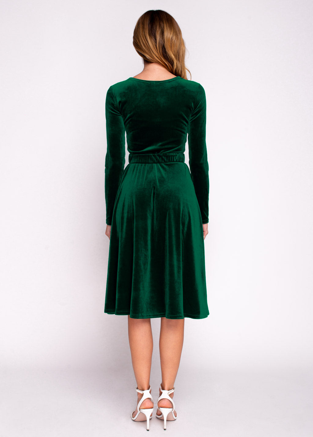 Mommy and me emerald green velvet adult dress