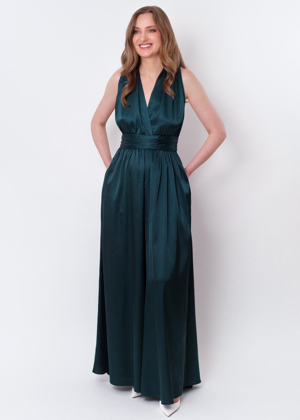 Dark teal green infinity jumpsuit
