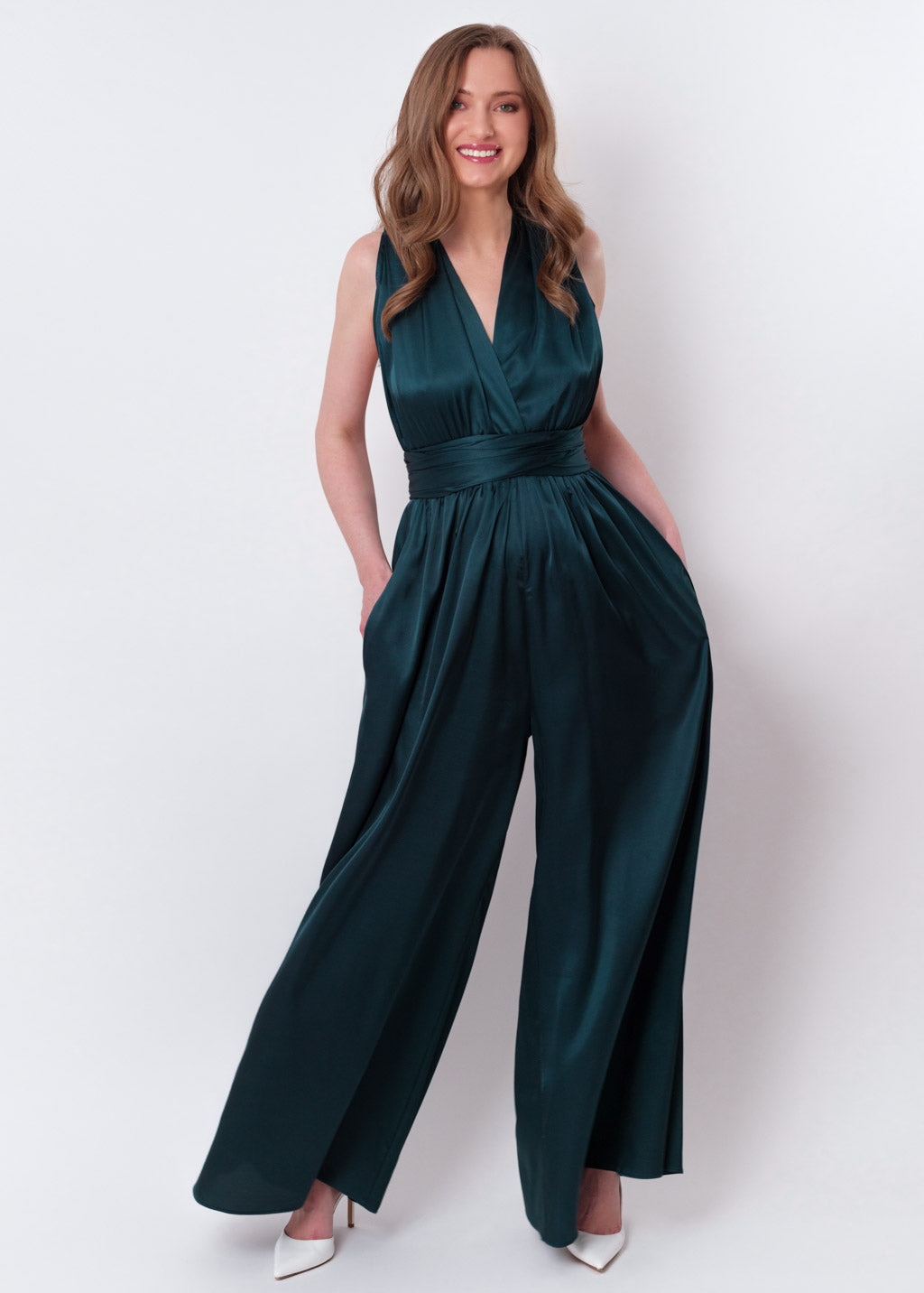 Dark teal green infinity jumpsuit