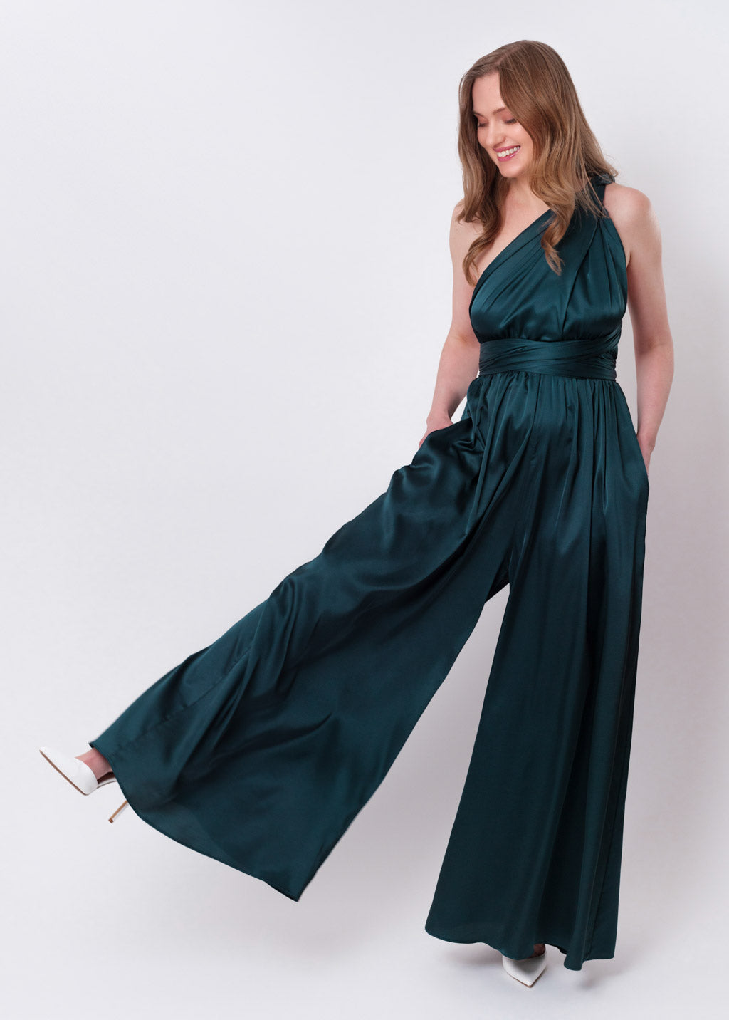 Dark teal green infinity jumpsuit