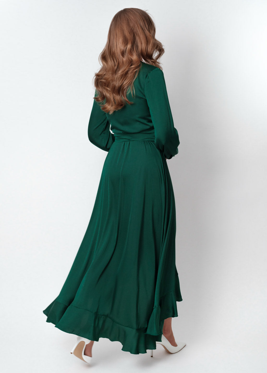Emerald green wrap dress