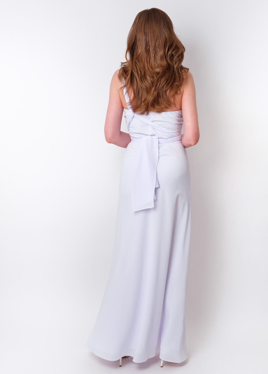 White chiffon infinity long dress