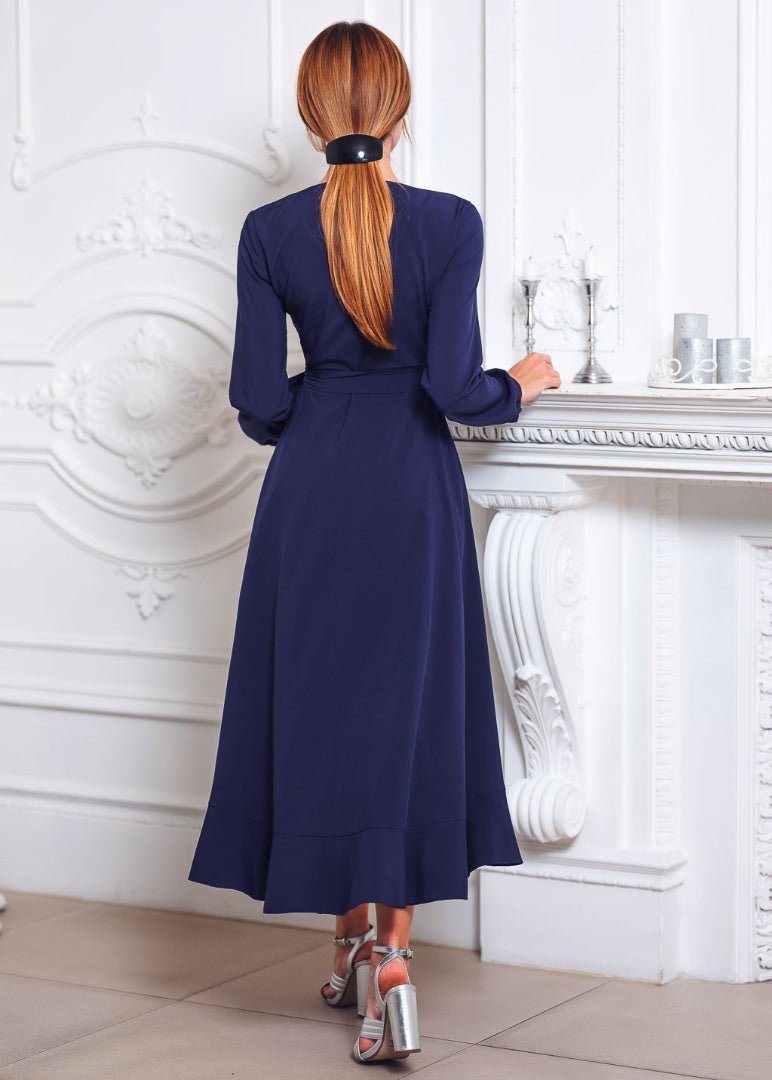 Navy blue wrap dress