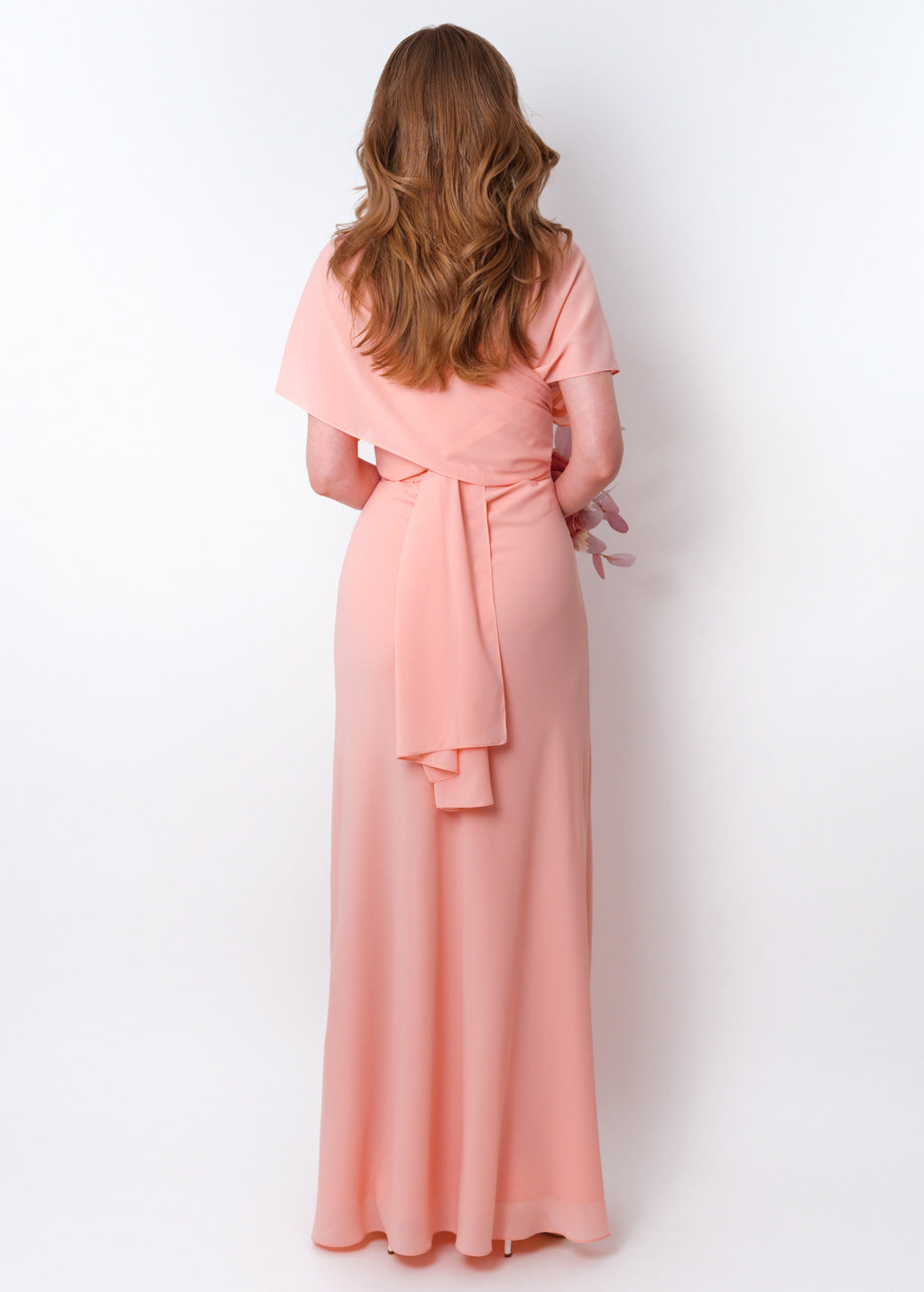 Blush pink chiffon infinity long dress
