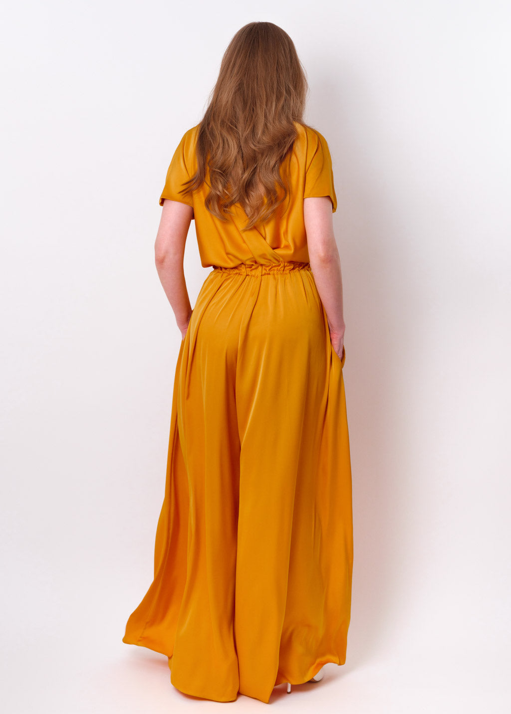 Gold silk jumpsuit