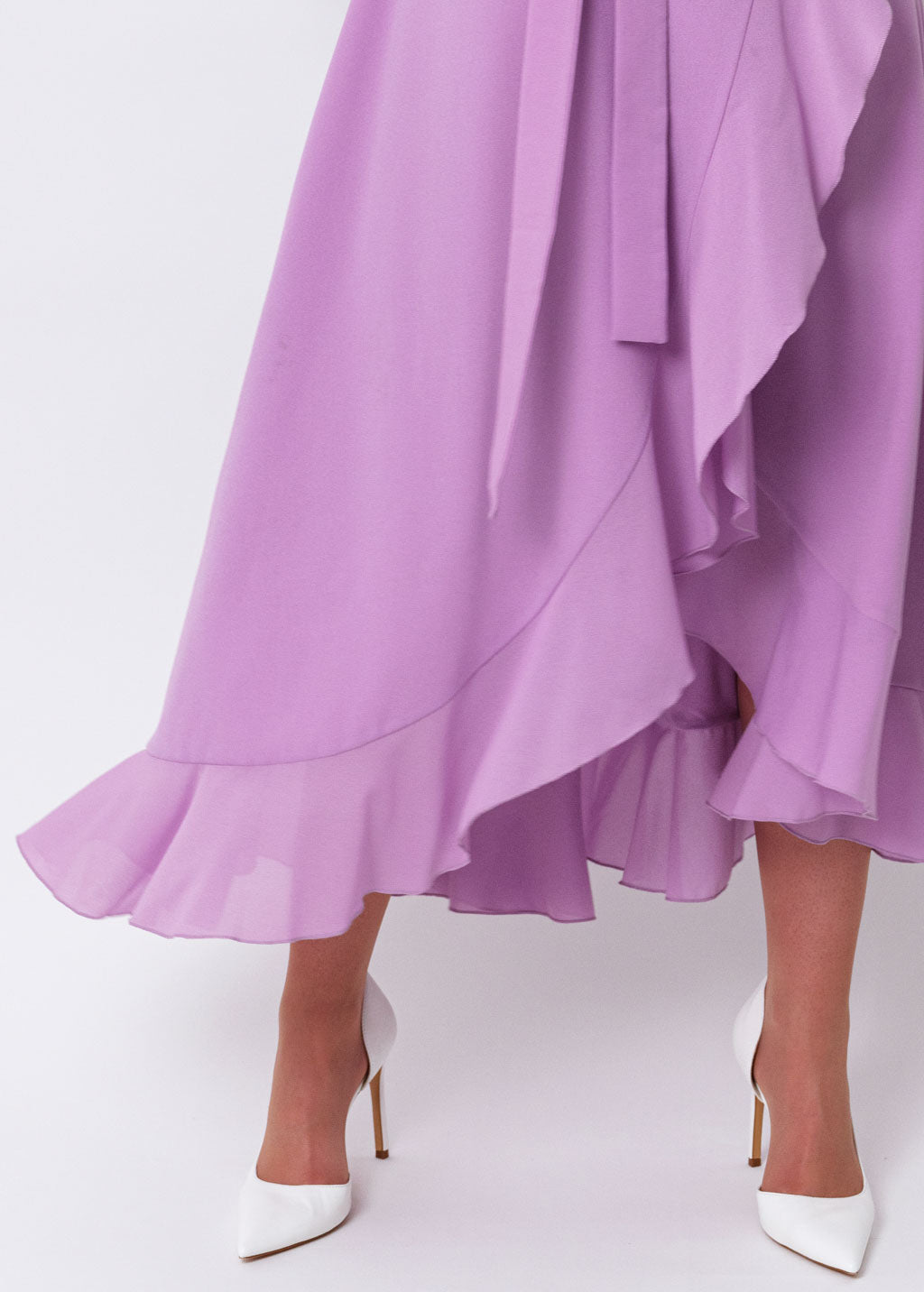 Lilac chiffon wrap dress