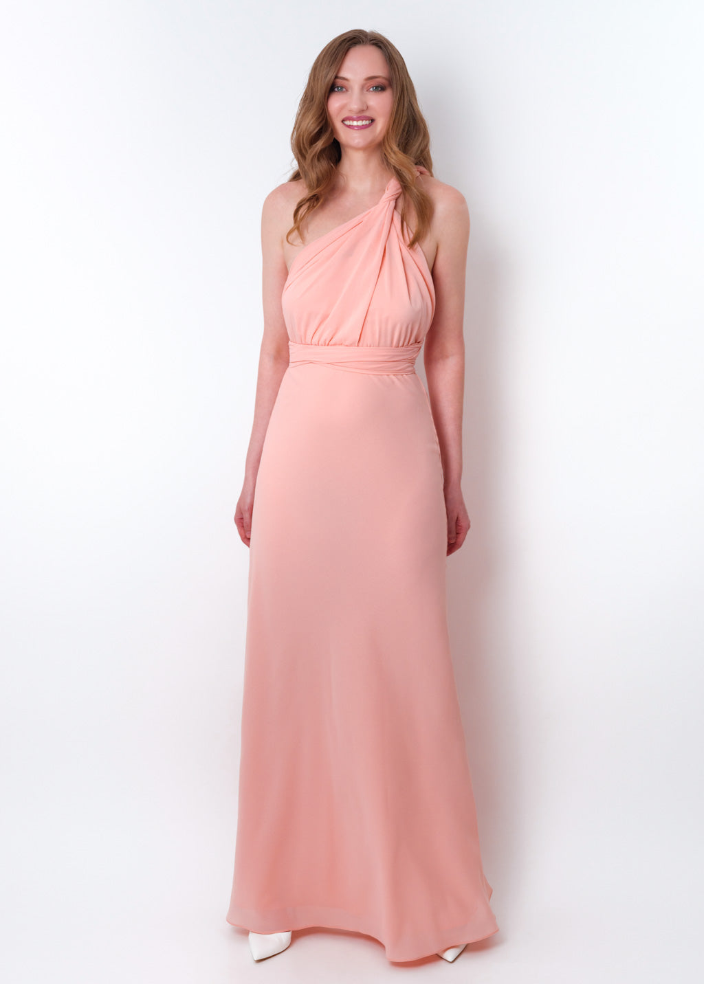 Blush pink chiffon infinity long dress