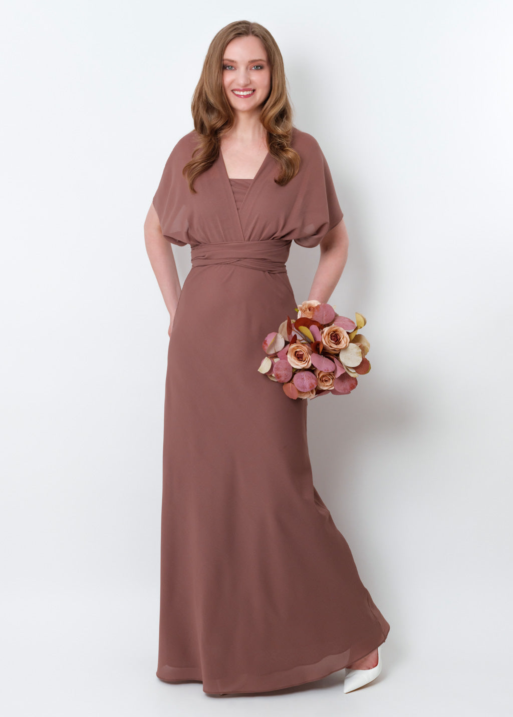 Cappuccino chiffon infinity long dress
