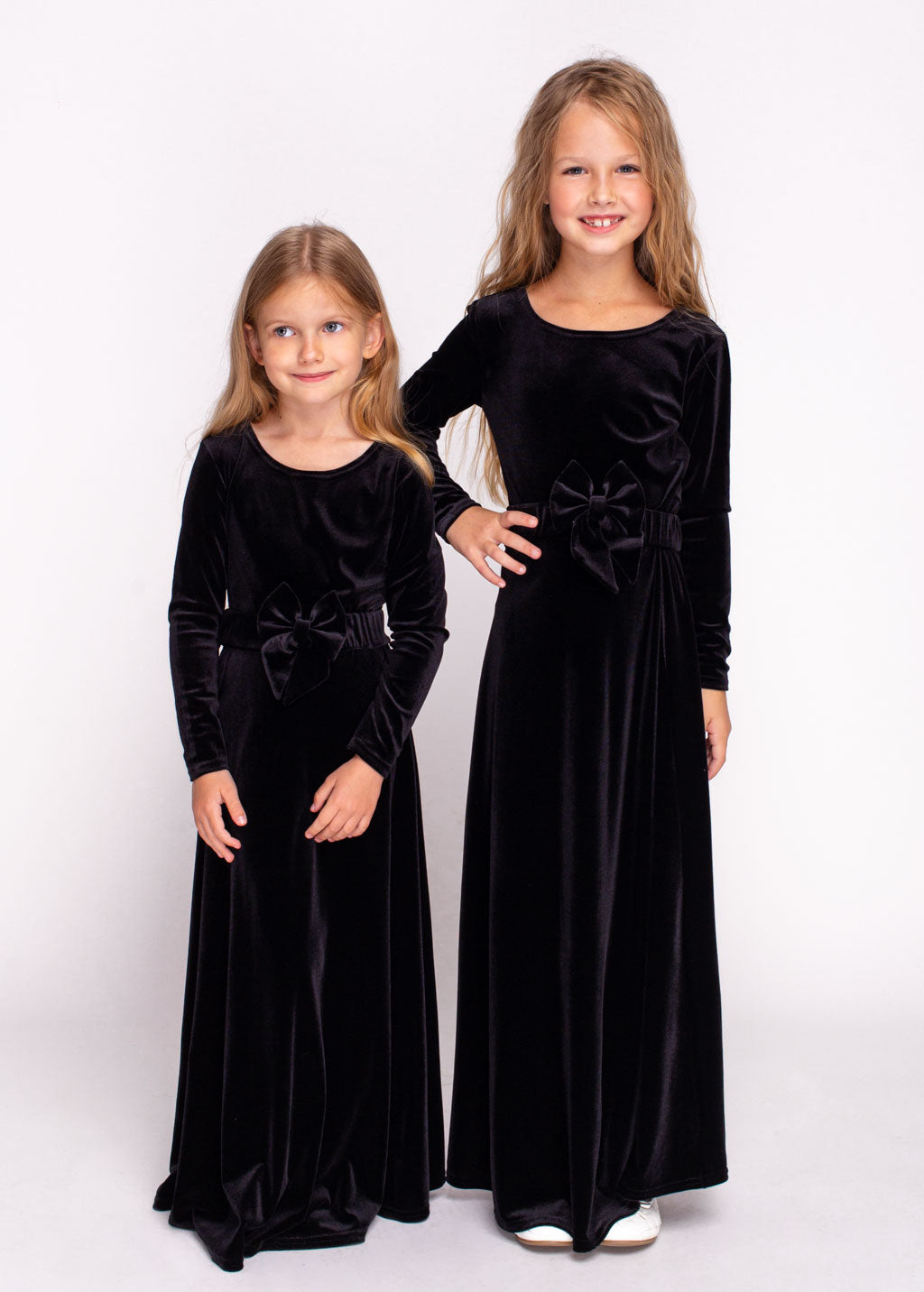 Black girl velvet long dress