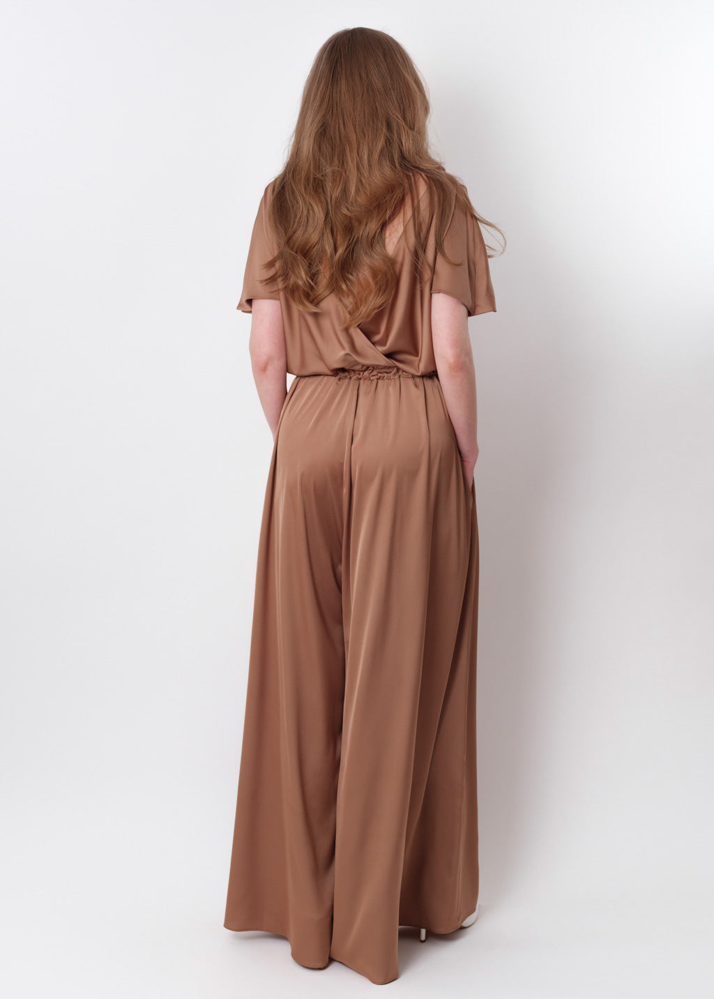 Cappuccino silk jumpsuit