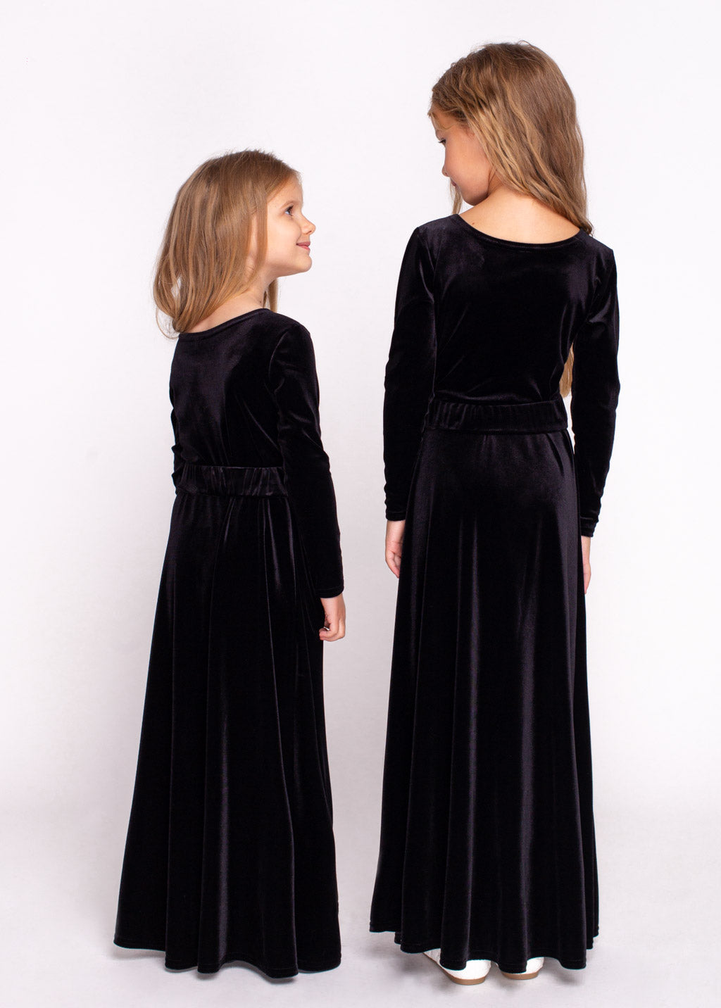 Black girl velvet long dress