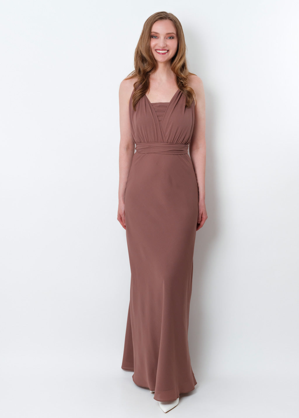 Cappuccino chiffon infinity long dress