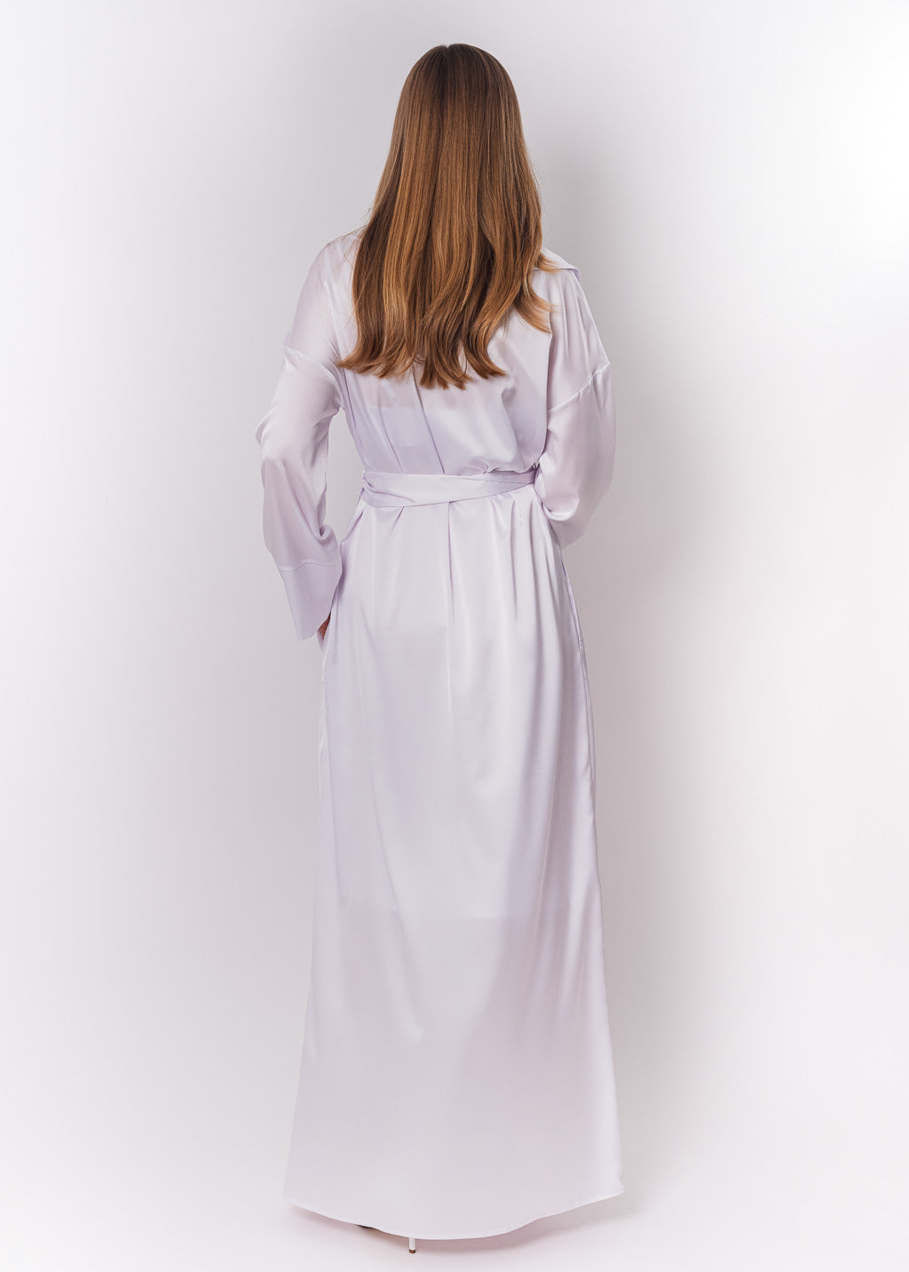 White long silk robe