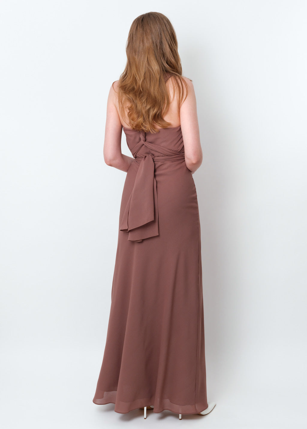 Cappuccino chiffon infinity long dress