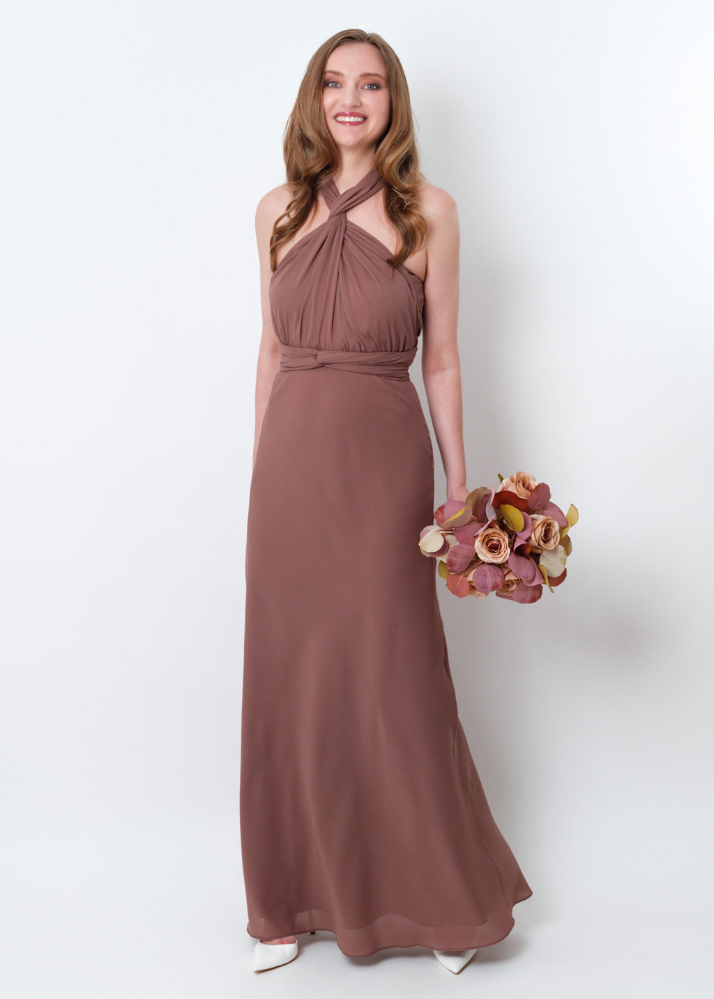 Cappuccino chiffon infinity long dress