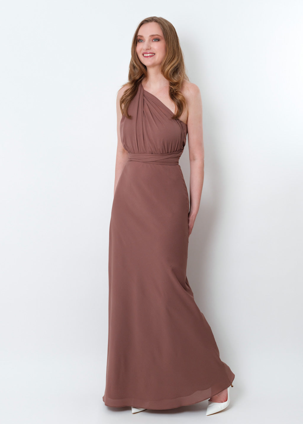 Cappuccino chiffon infinity long dress