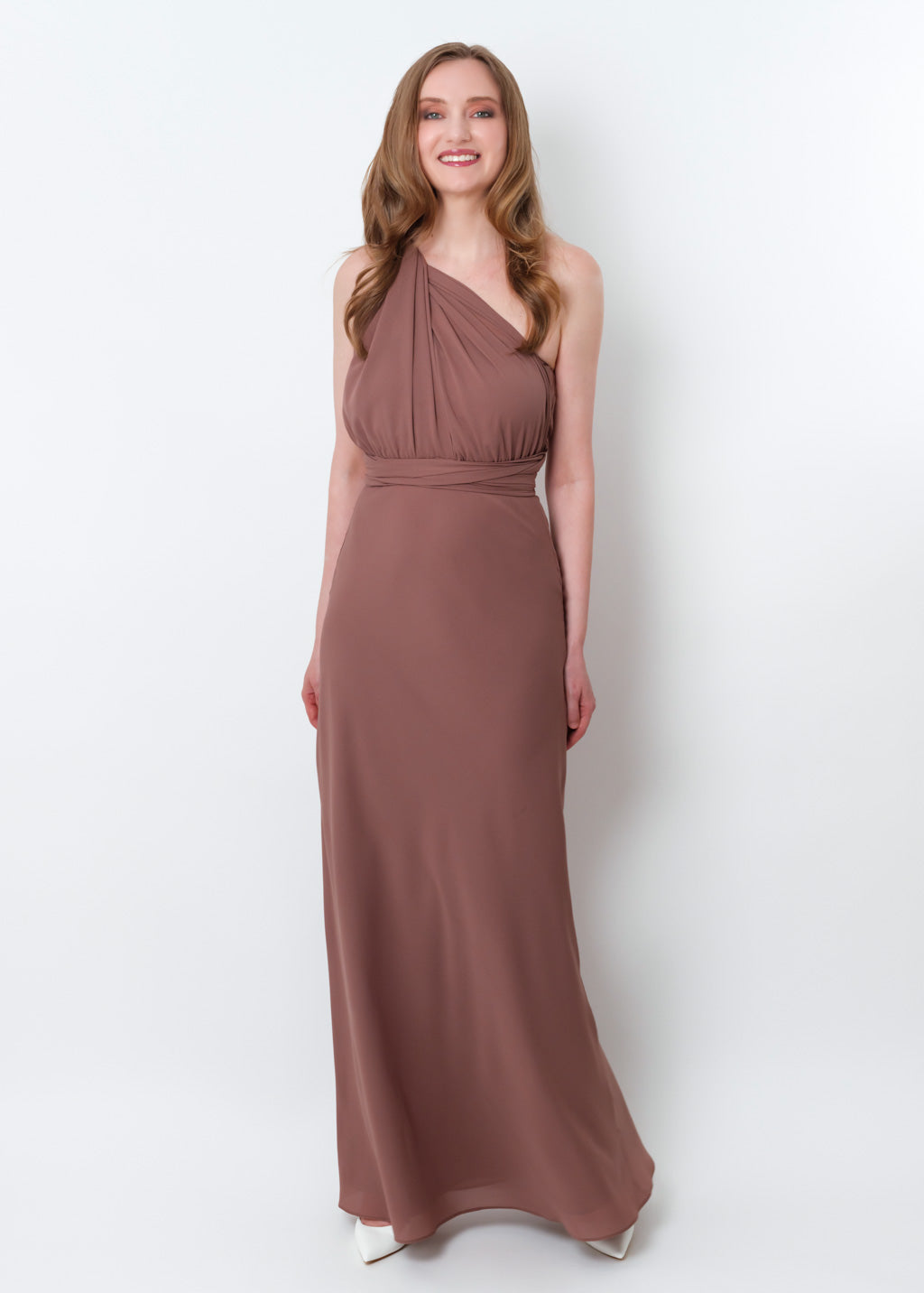Cappuccino chiffon infinity long dress