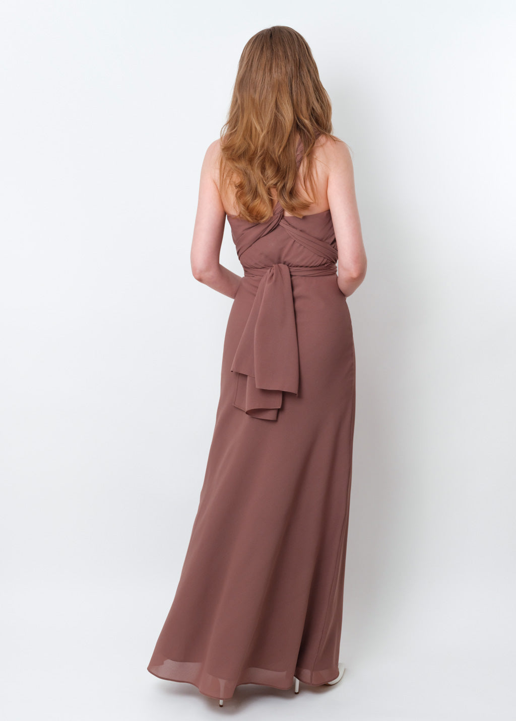 Cappuccino chiffon infinity long dress