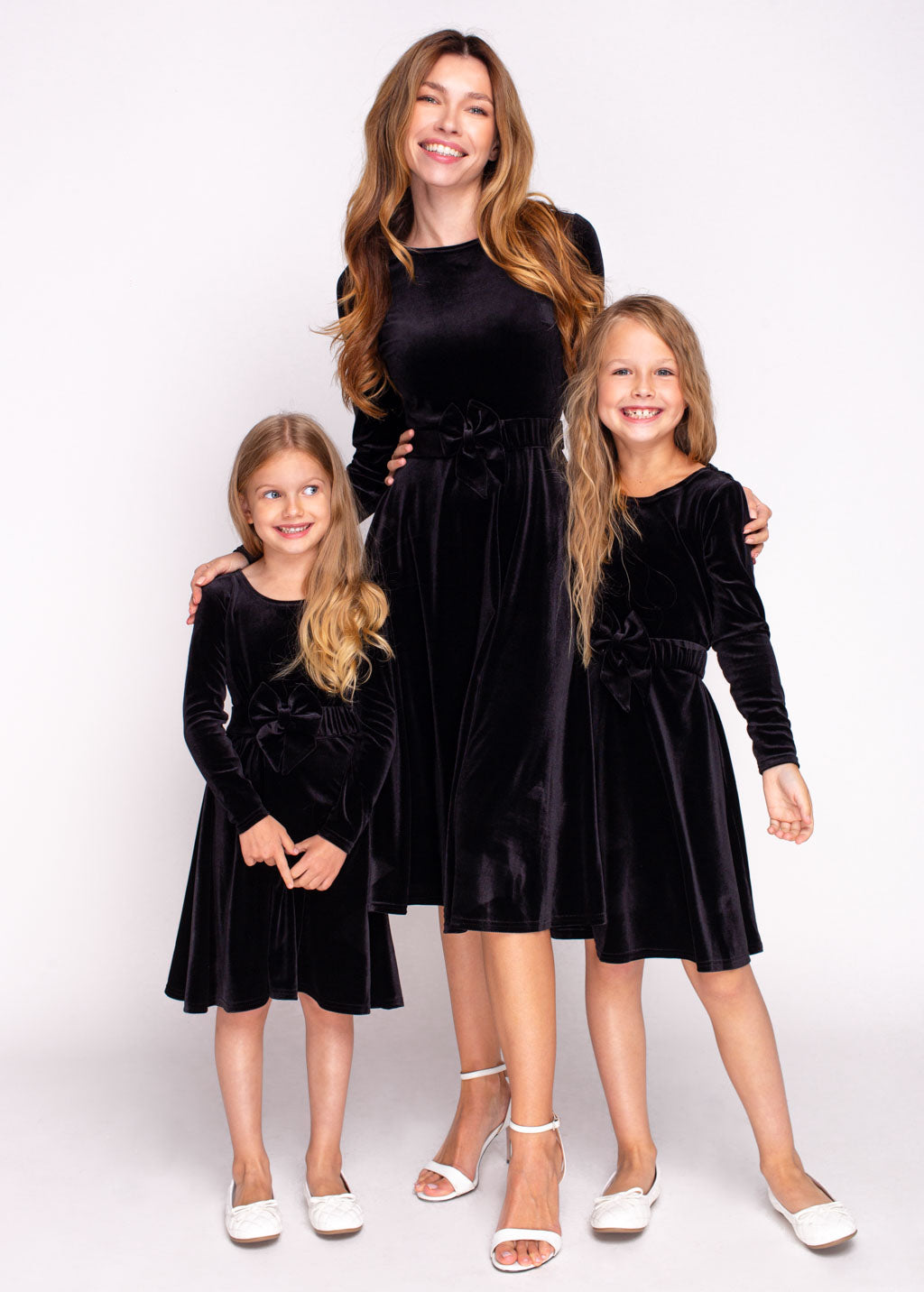 Mommy and me black velvet adult dress