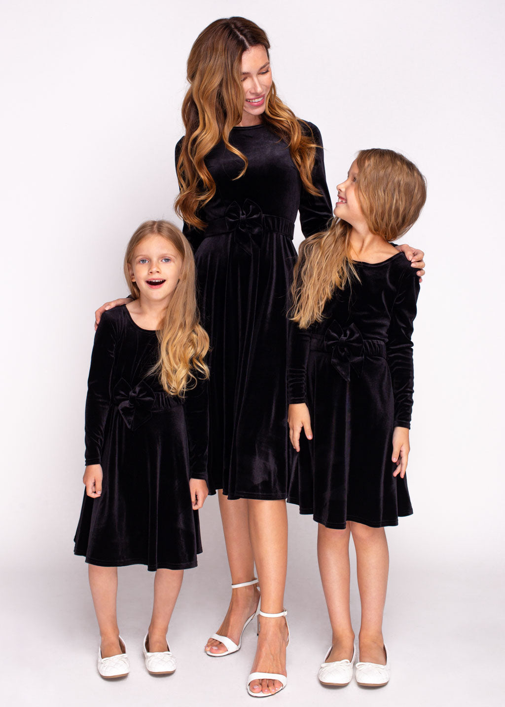 Mommy and me black velvet adult dress