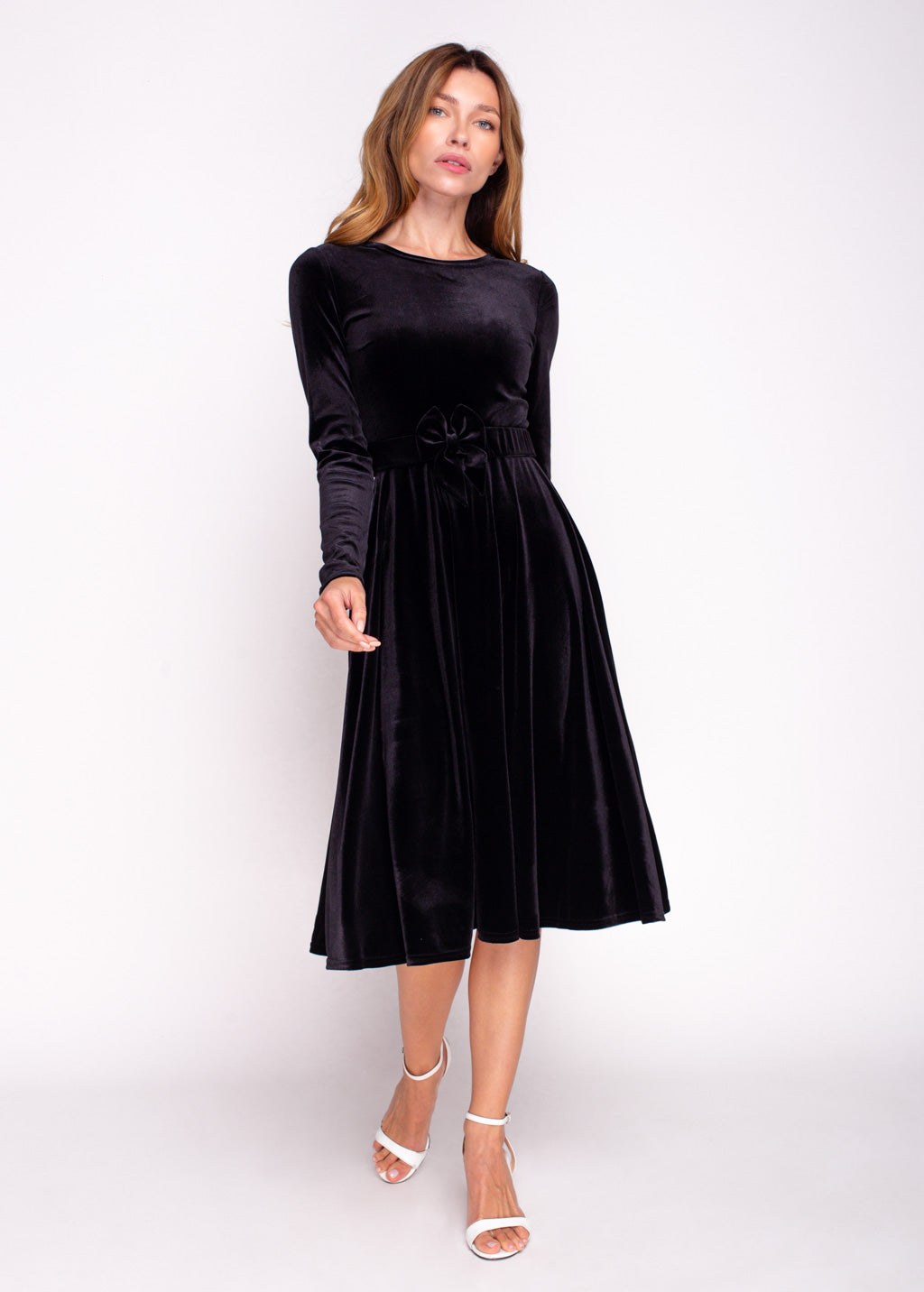 Mommy and me black velvet adult dress