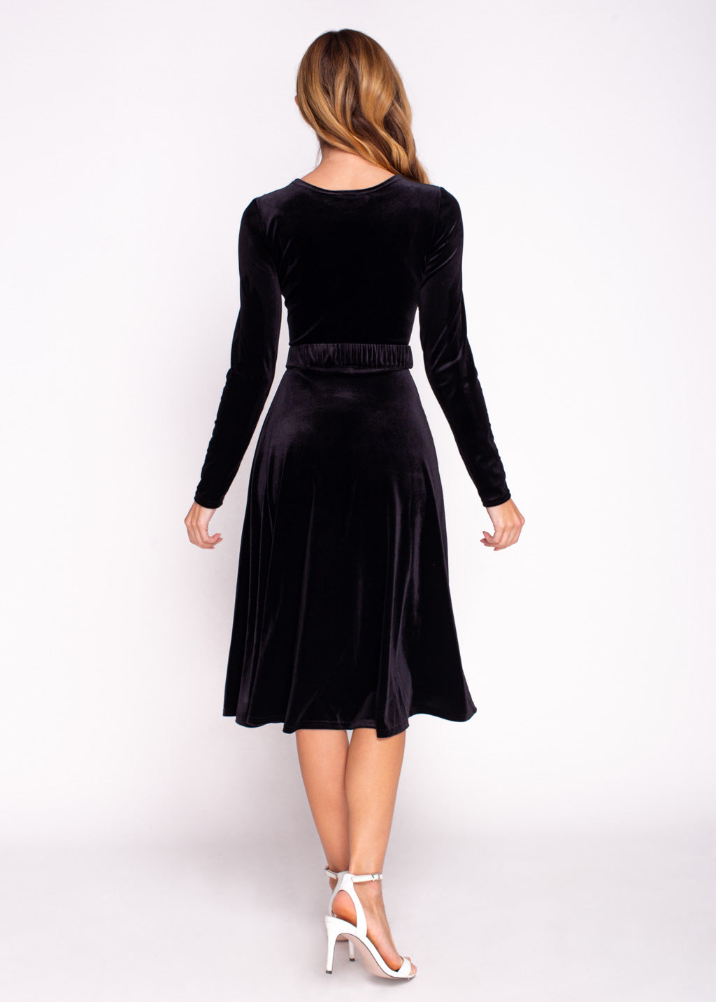 Mommy and me black velvet adult dress