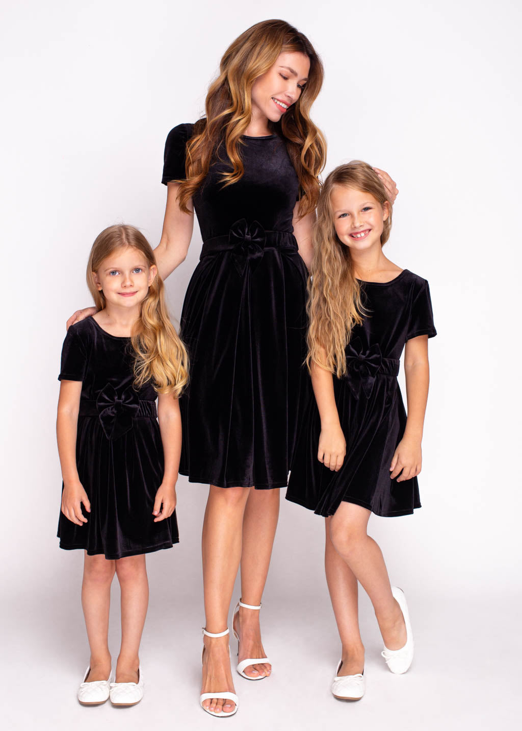 Mommy and me black velvet adult dress
