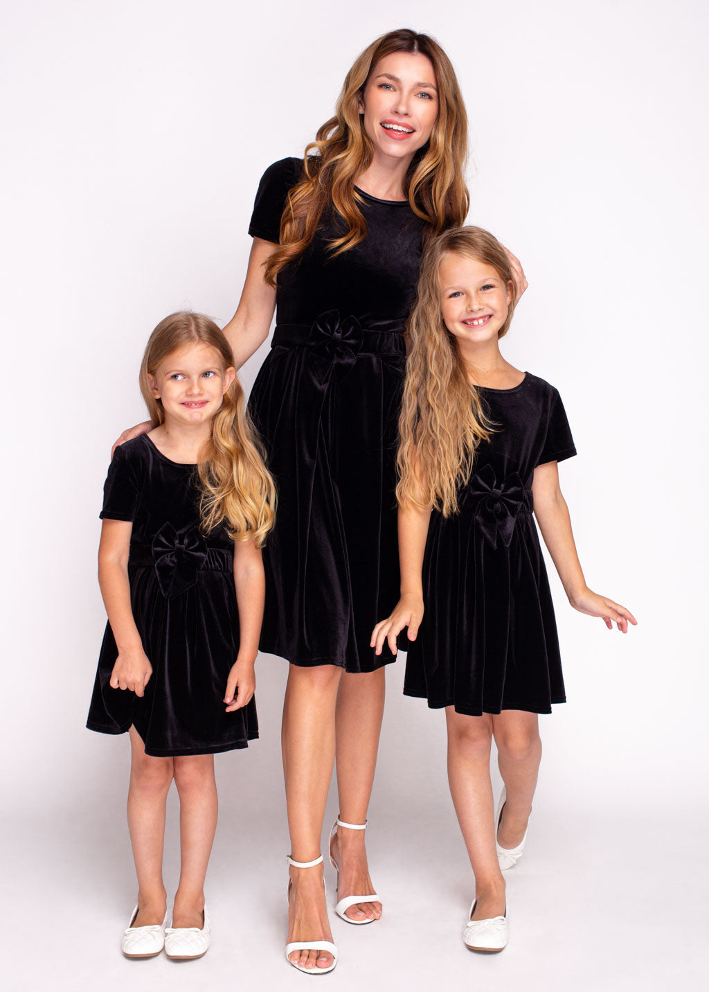 Mommy and me black velvet adult dress