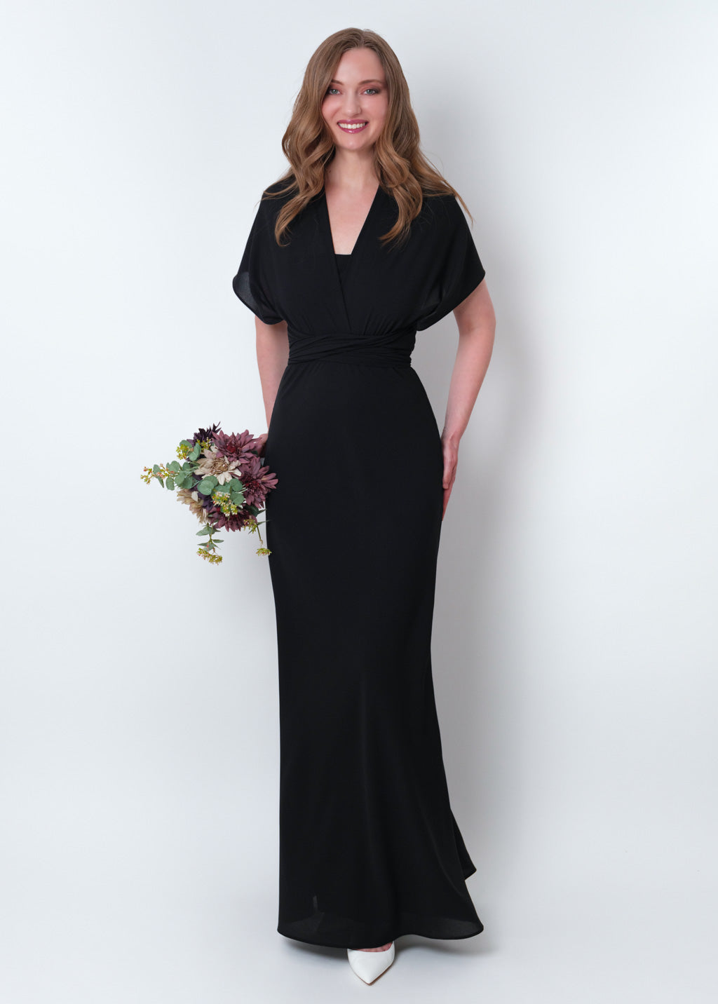 Black chiffon infinity long dress