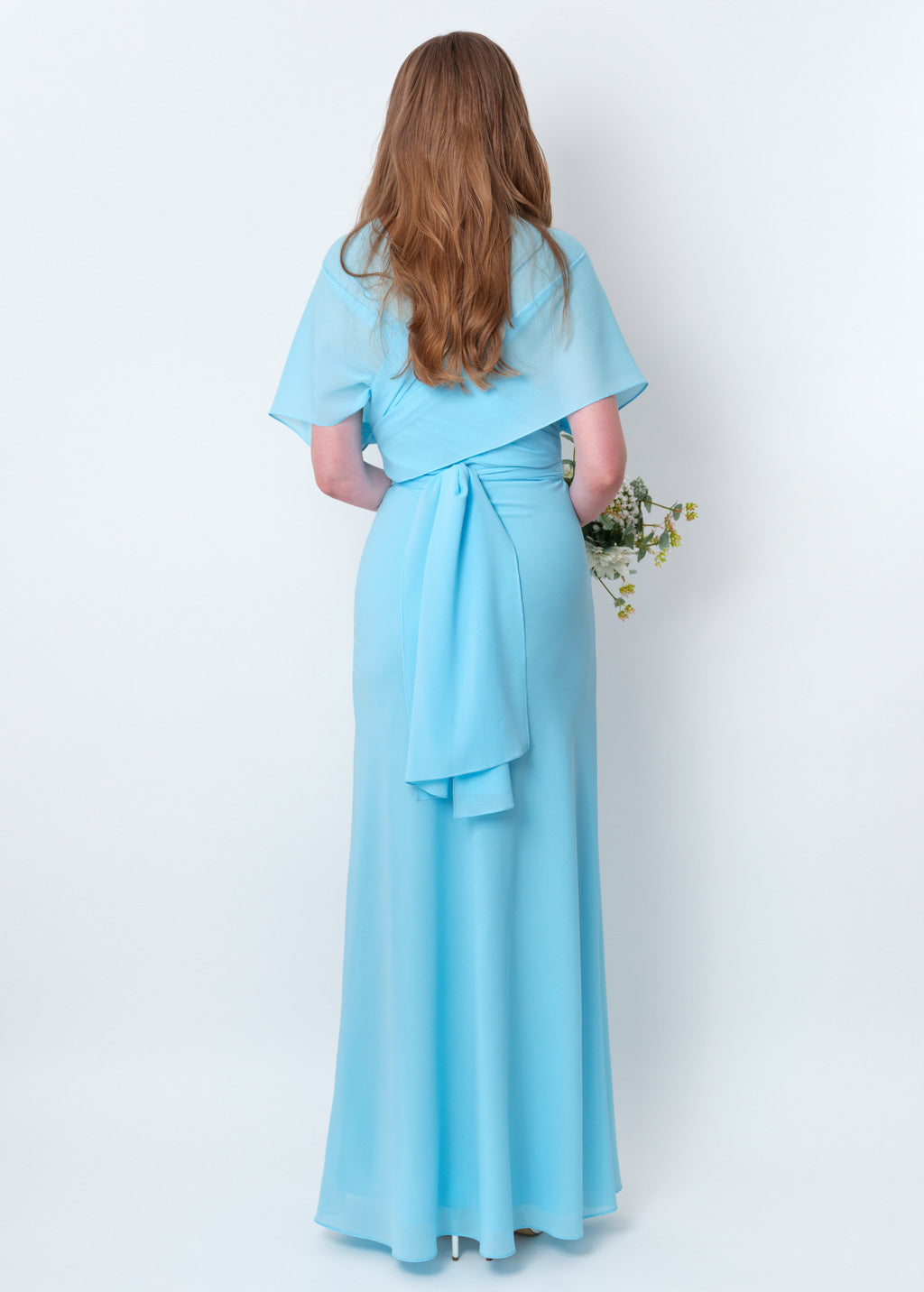 Sky blue chiffon infinity long dress
