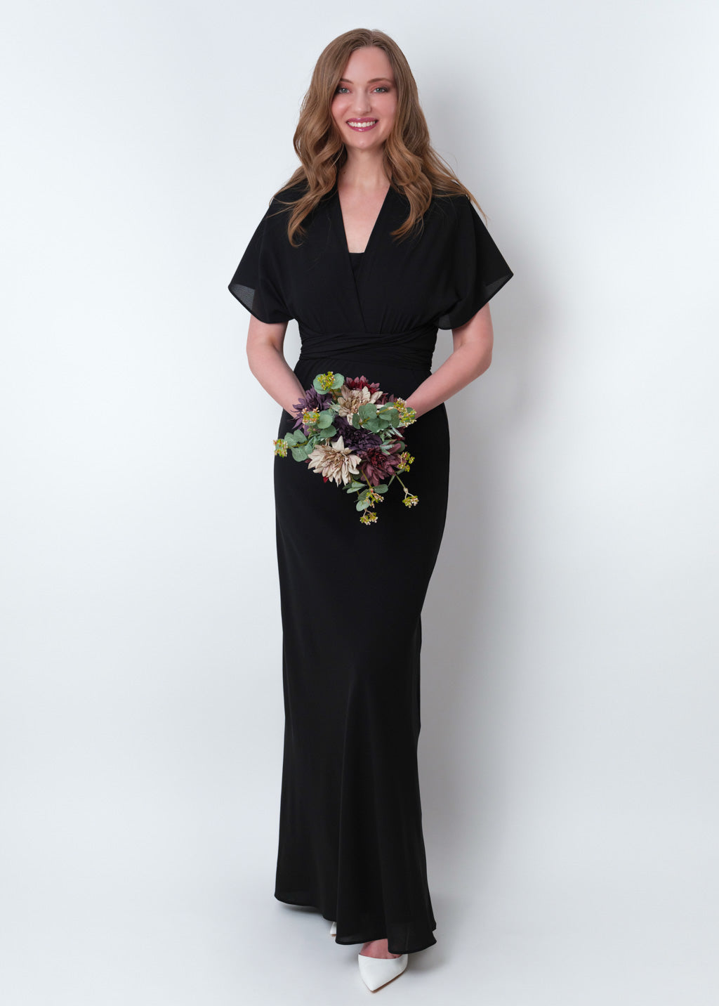 Black chiffon infinity long dress