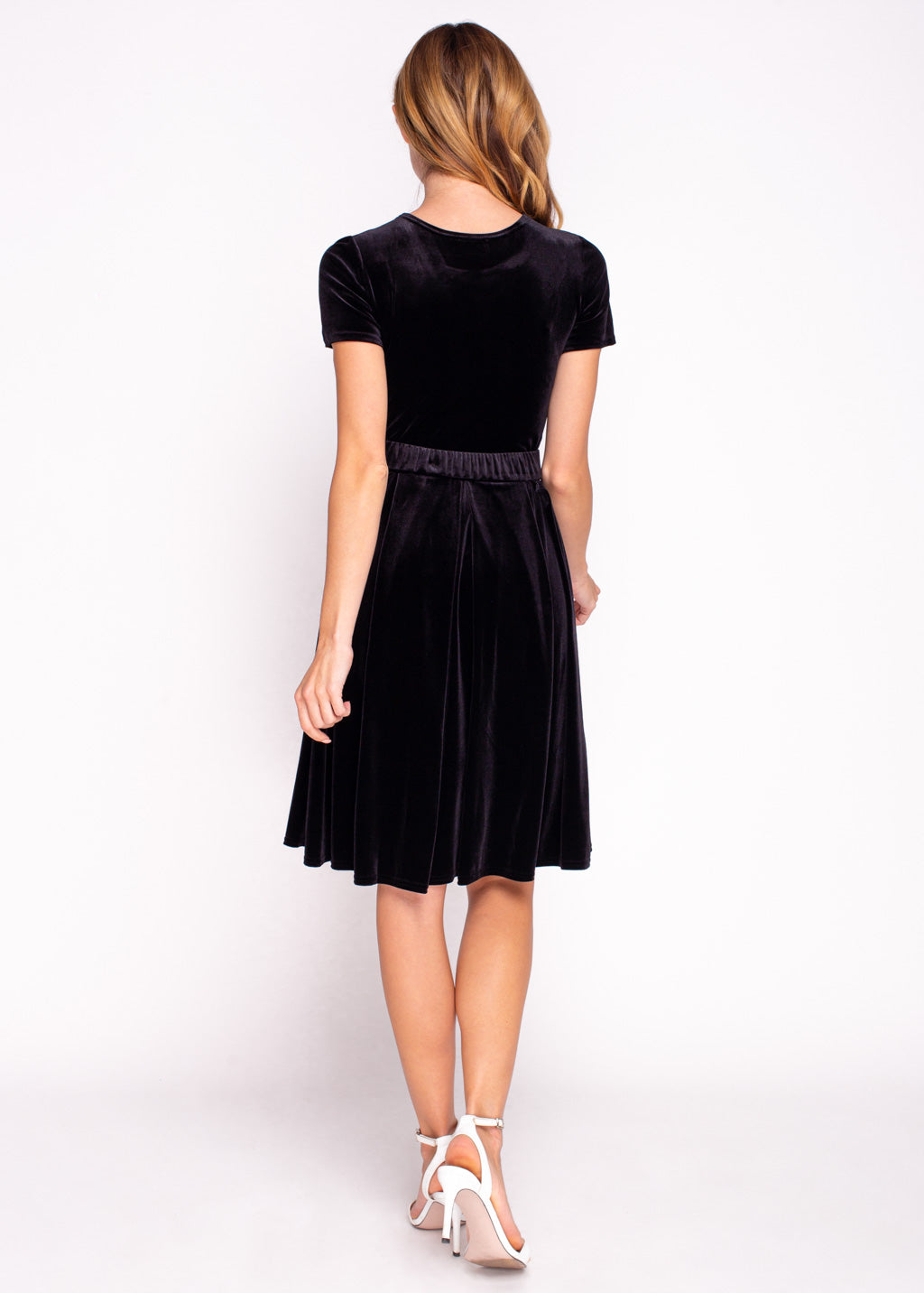 Black velvet dress with belt