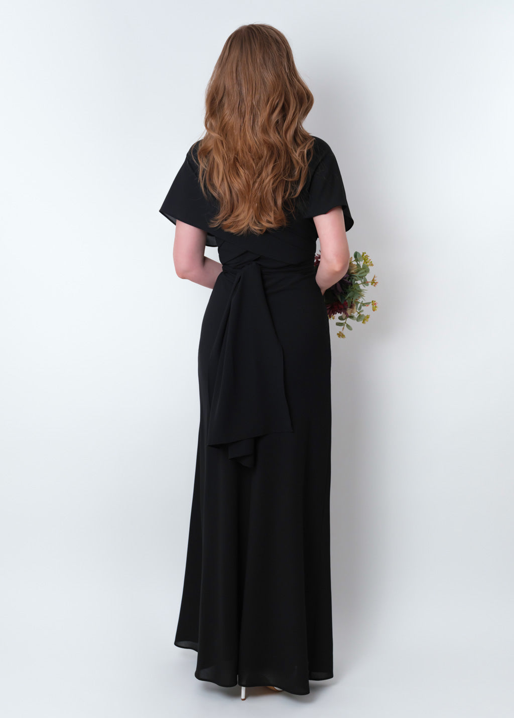 Black chiffon infinity long dress